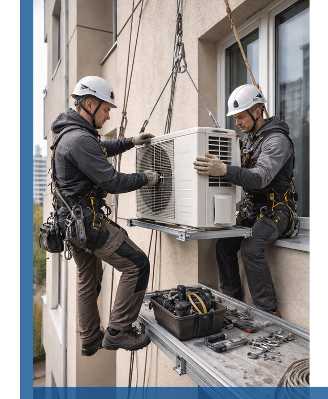 Перенос внешнего блока кондиционера в Клинцах с монтажом и крепежом