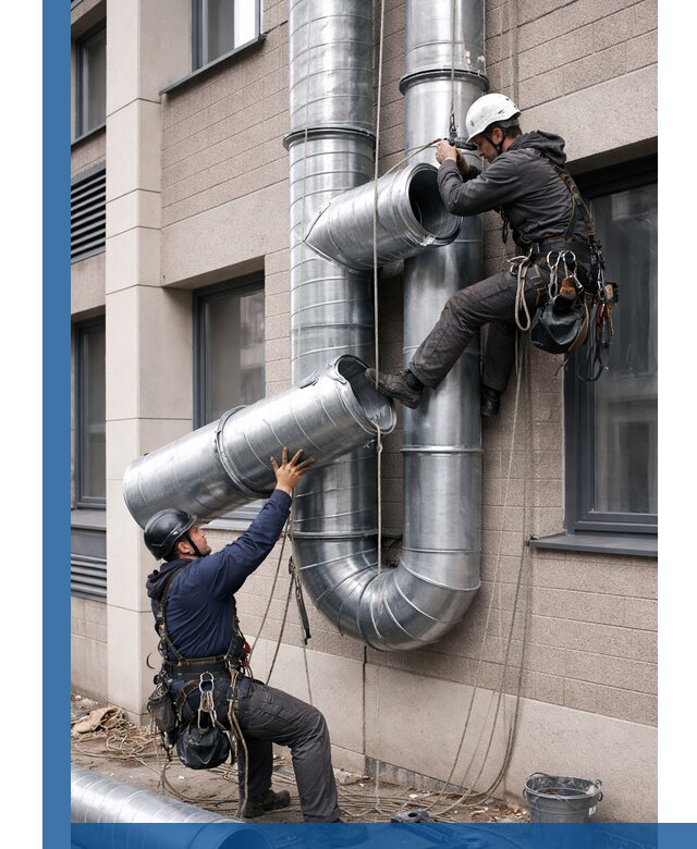Монтаж фасадных воздуховодов в Клинцах с герметизацией и крепежом