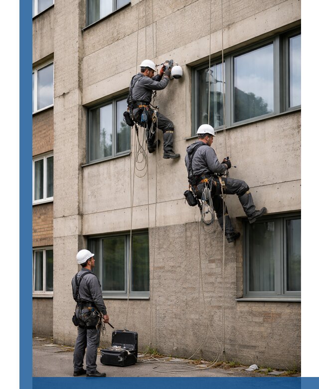 Монтаж фасадных камер видеонаблюдения в Клинцах под ключ