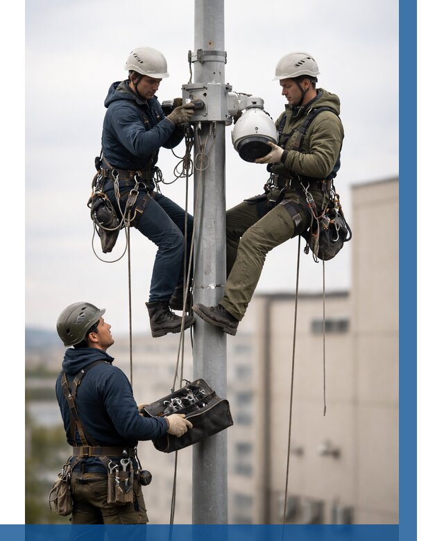 Установка видеокамер на мачте в Клинцах от 8837 р. | ВЫСОТНИК-Клы