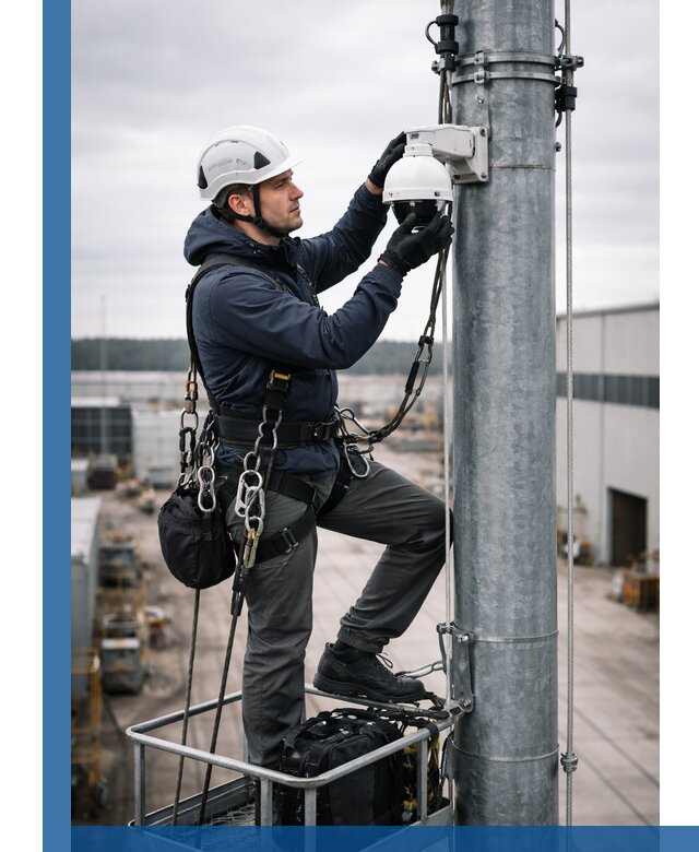 Профессиональная установка видеокамер на мачте в Клинцах