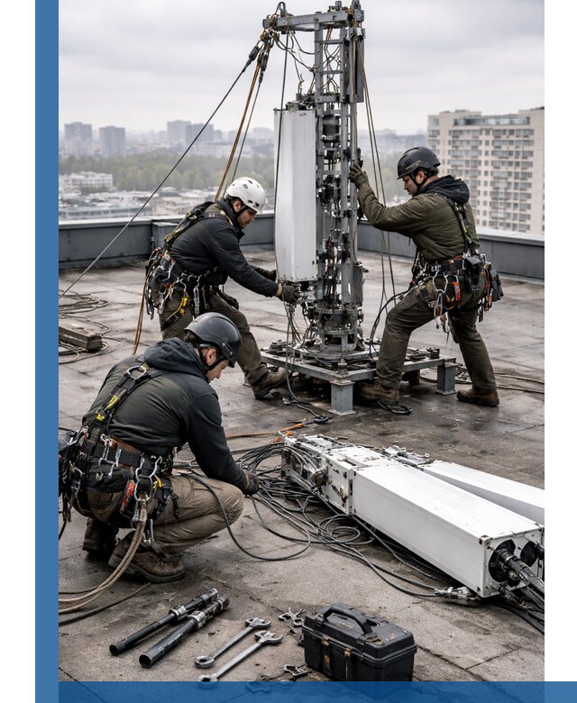 Демонтаж антенн на крыше зданий в Клинцах с гарантией