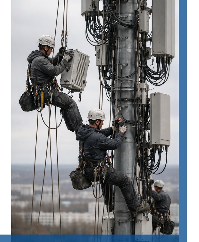 Монтаж оборудования связи на мачте в Клинцах от 7797 р. | ВЫСОТНИК-Клы