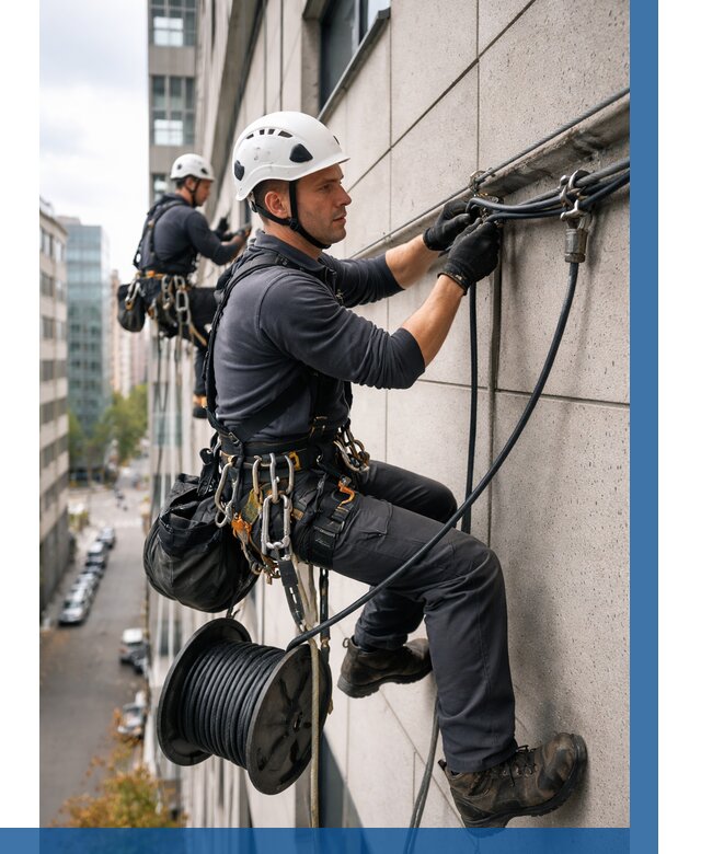 Прокладка кабеля по фасаду в Клинцах от 364 р. | ВЫСОТНИК-Клы