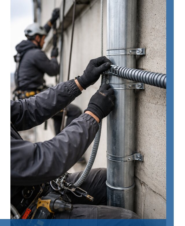 Монтаж гофры для кабеля в Клинцах от 312 р. | ВЫСОТНИК-Клы