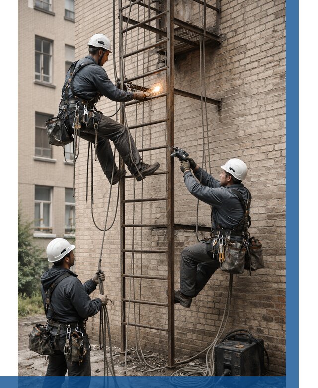 Ремонт пожарной лестницы в Клинцах от 7797 р. | ВЫСОТНИК-Клы