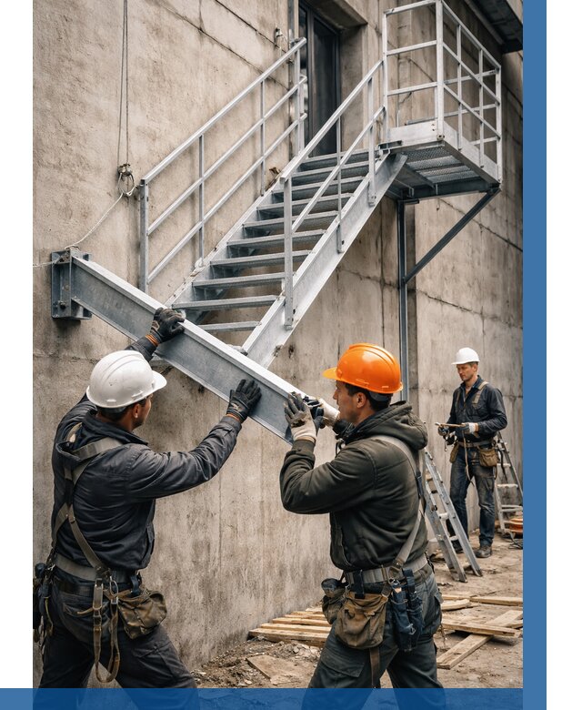 Монтаж металлических лестниц в Клинцах от 15594 р. | ВЫСОТНИК-Клы