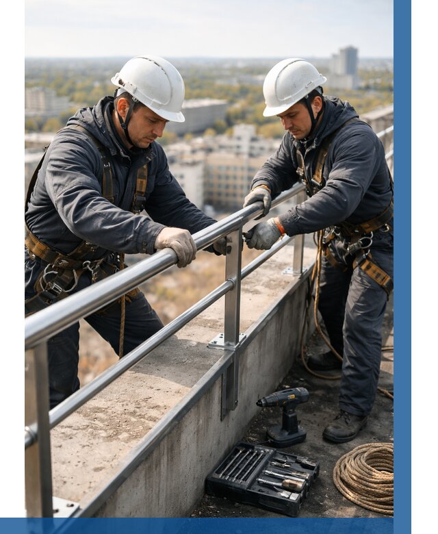 Монтаж перил на высоте в Клинцах от 2599 р. | ВЫСОТНИК-Клы