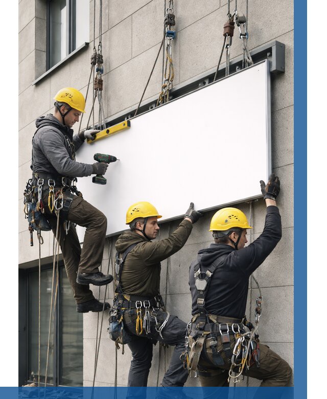 Монтаж рекламной вывески в Клинцах от 8317 р. | ВЫСОТНИК-Клы