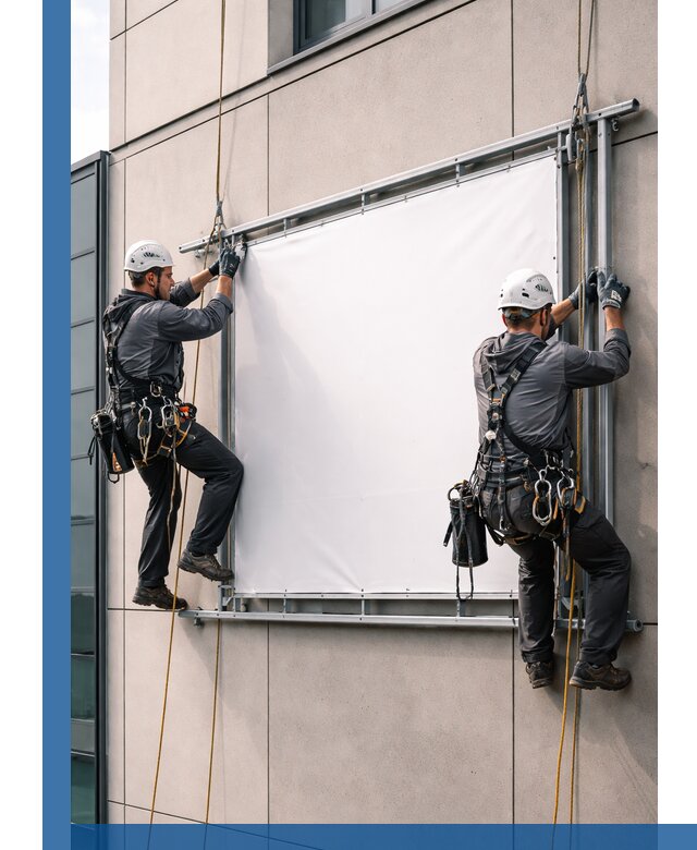 Монтаж наружной рекламной вывески в Клинцах под ключ