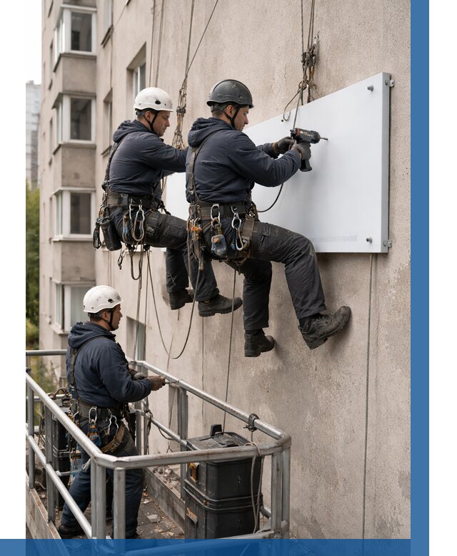 Монтаж табличек и указателей в Клинцах от 3639 р. | ВЫСОТНИК-Клы