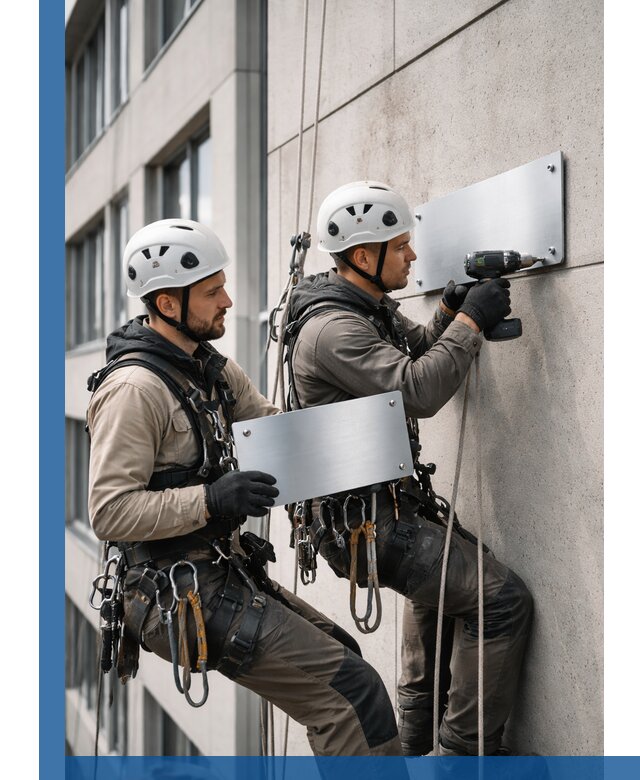 Монтаж табличек и указателей в Клинцах для зданий и сооружений