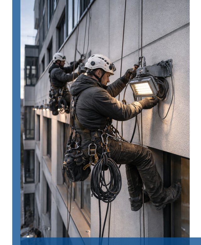 Монтаж фасадного освещения в Клинцах установка и подключение