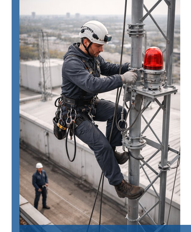 Монтаж заградительных огней и обслуживание объектов в Клинцах