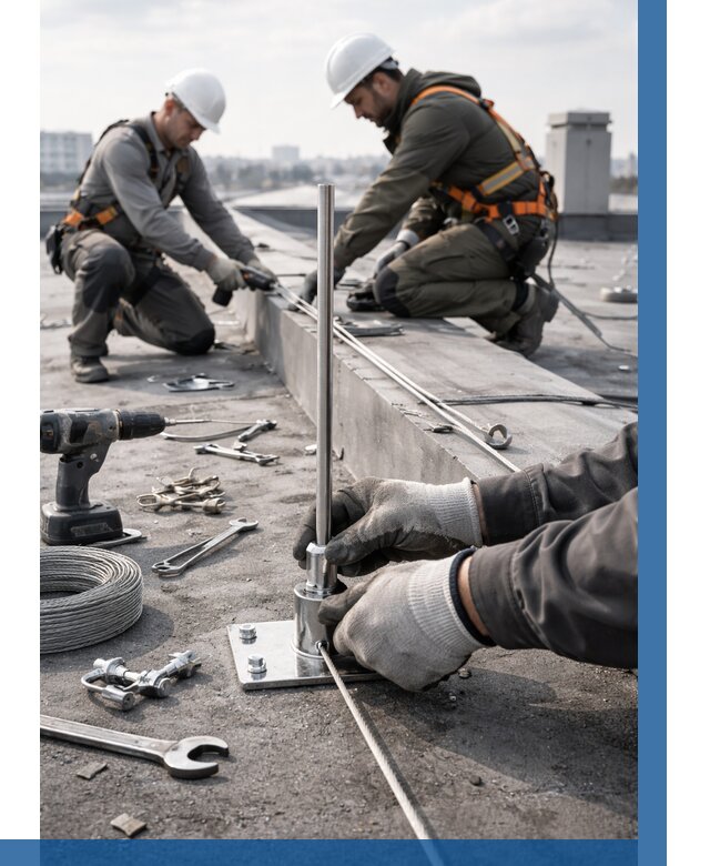 Монтаж молниезащиты на кровле в Клинцах цена от 25990 р. | ВЫСОТНИК-Клы