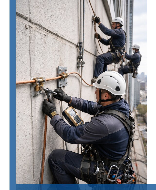 Монтаж системы заземления здания и молниезащиты в Клинцах