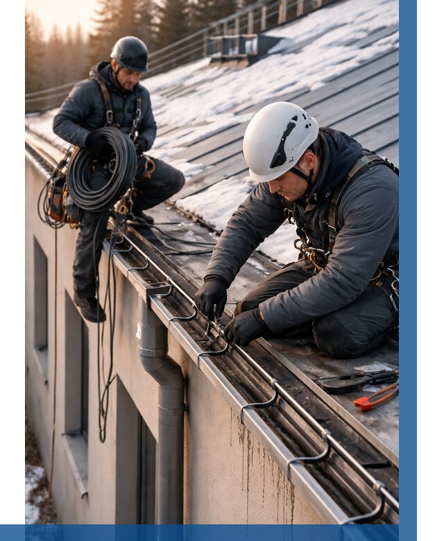 Монтаж греющего кабеля на кровле в Клинцах от 468 р. | ВЫСОТНИК-Клы