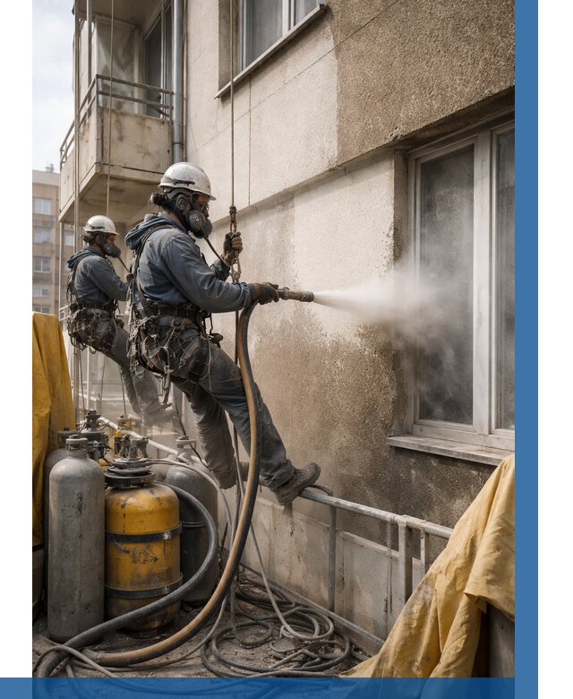 Пескоструйная очистка фасада в Клинцах от 676 р. | ВЫСОТНИК-Клы