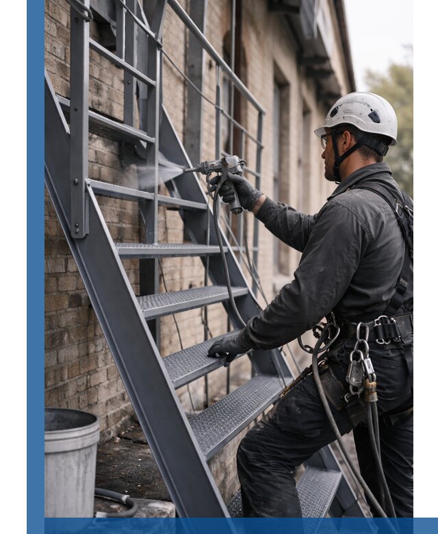 Покраска и антикоррозионная защита пожарных лестниц в Клинцах