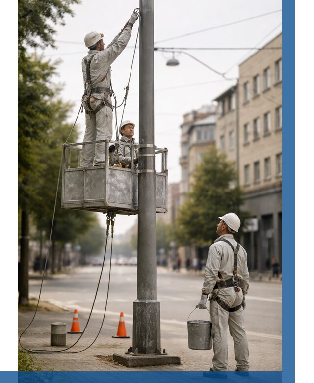 Покраска опор освещения в Клинцах от 5198 р. | ВЫСОТНИК-Клы