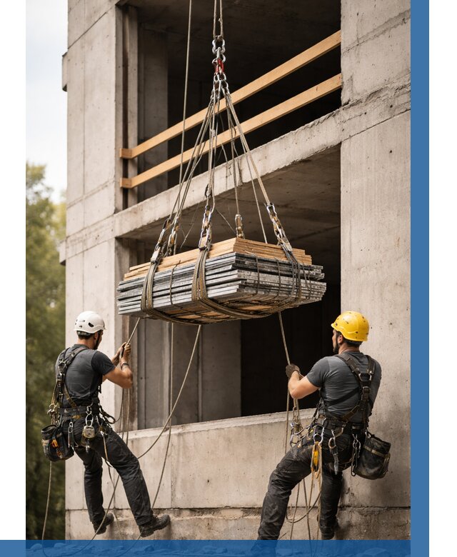 Подъем материала на этаж веревками в Клинцах от 1559 р. | ВЫСОТНИК-Клы