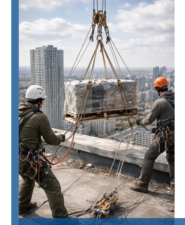 Подъем и монтаж крупногабаритных грузов на крышу в Клинцах