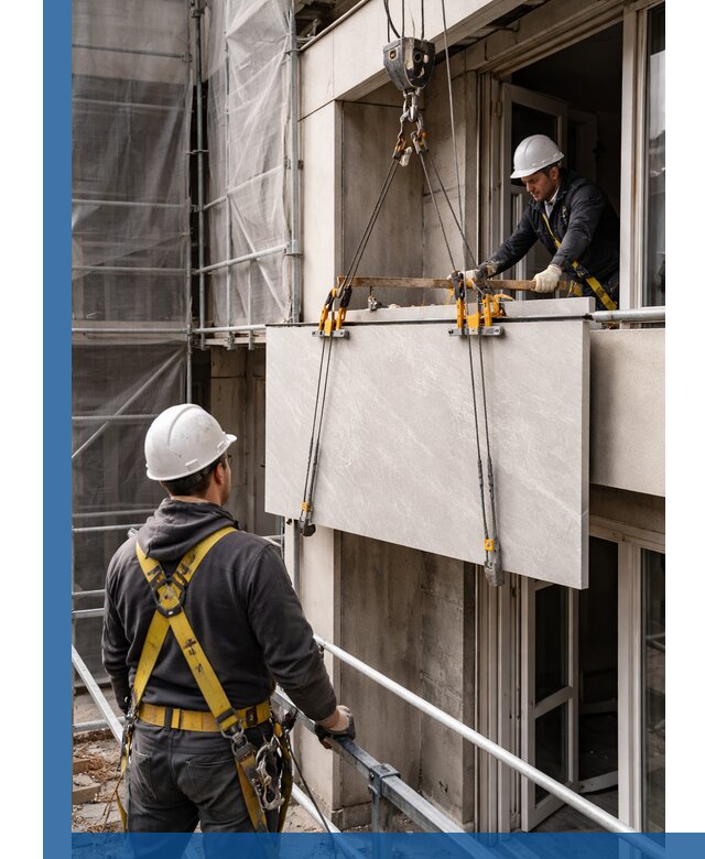 Подъем керамогранита на этаж в Клинцах грузчиками и техникой