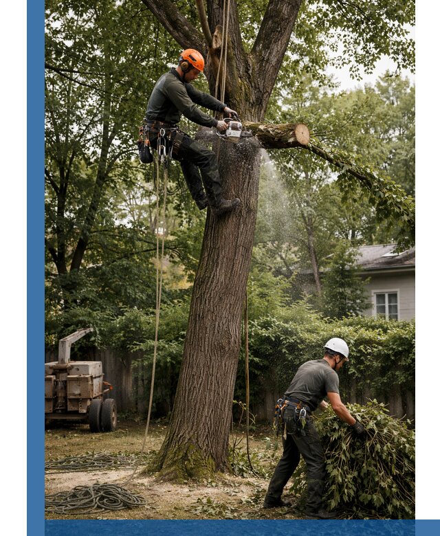 Кронирование деревьев в Клинцах, безопасная высотная обрезка
