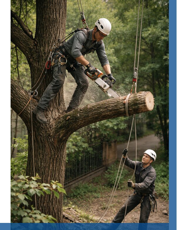 Спил деревьев альпинистами в Клинцах от 8317 р. | ВЫСОТНИК-Клы