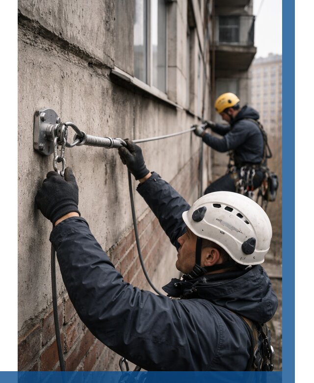 Монтаж анкерных линий в Клинцах от 3119 р. | ВЫСОТНИК-Клы