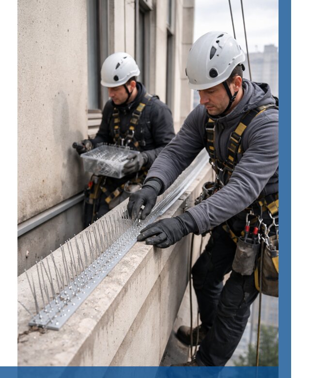 Установка шипов от птиц в Клинцах от 884 р. | ВЫСОТНИК-Клы